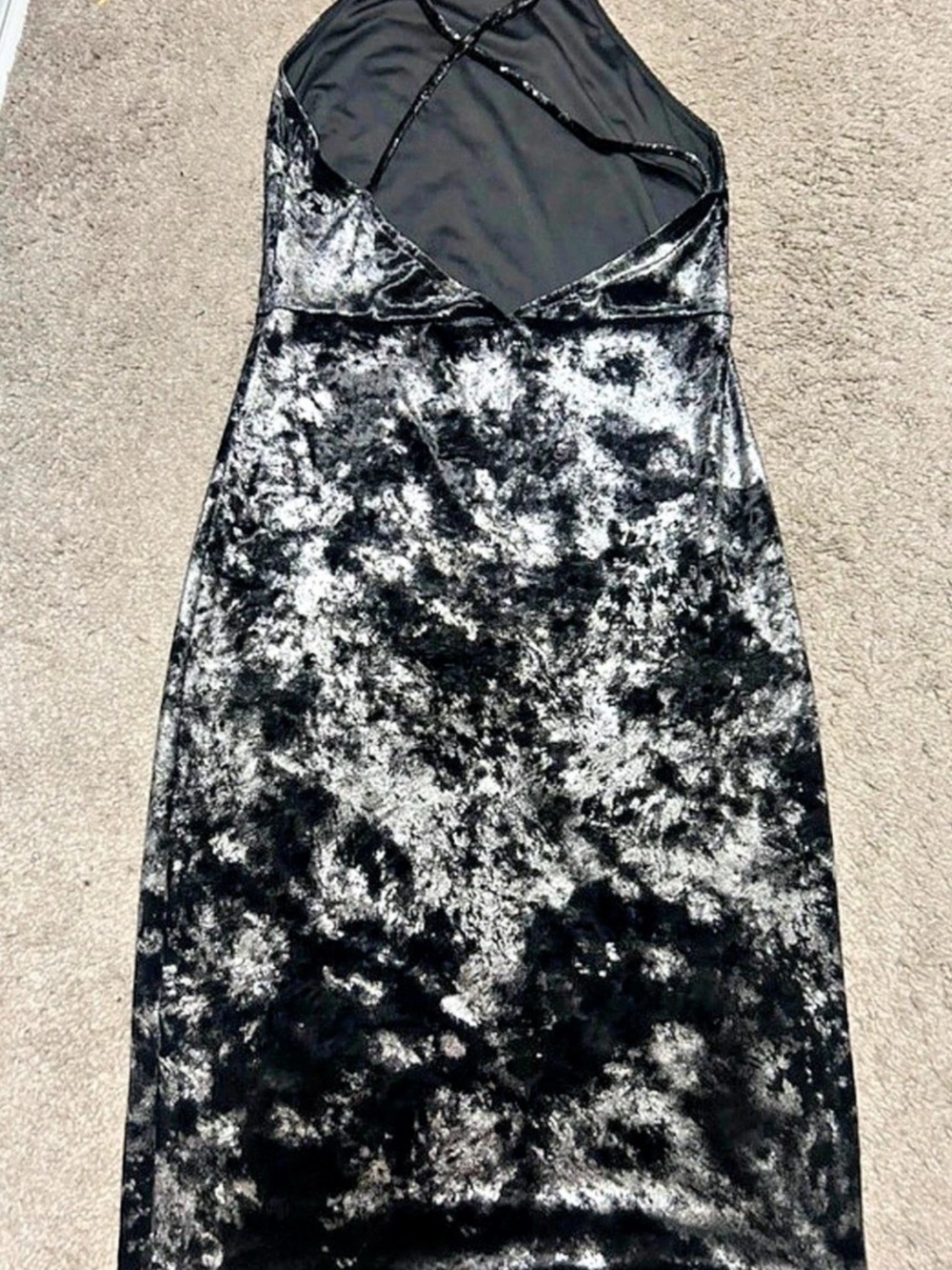 Fashion Nova Silver Abstract Maxi Dress Like New